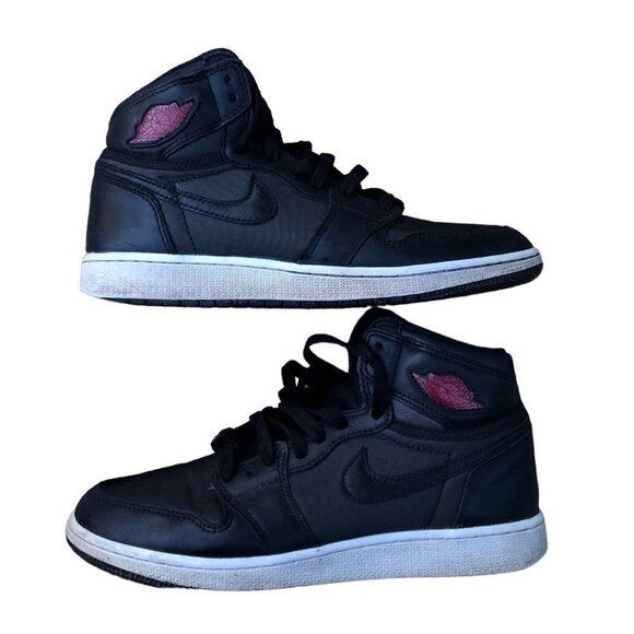 Air Jordan 1 Retro High Black Satin Gym Red Black Size 7.5 - Picture 1 of 15